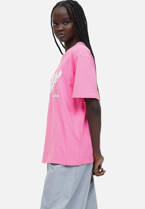 H&M - Oversized printed t-shirt - pink no worries