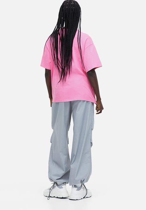 H&M - Oversized printed t-shirt - pink no worries
