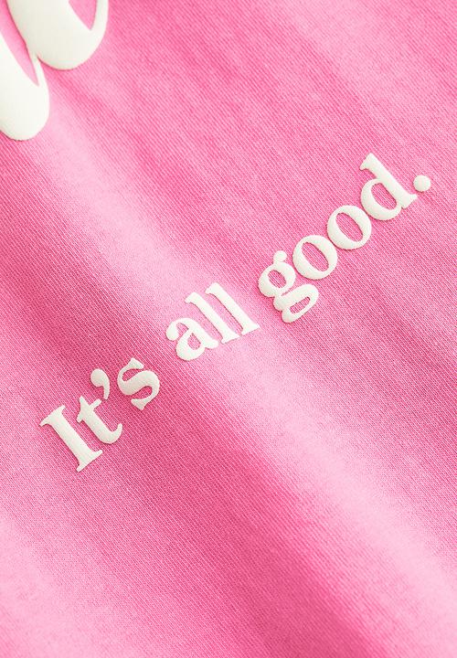 H&M - Oversized printed t-shirt - pink no worries