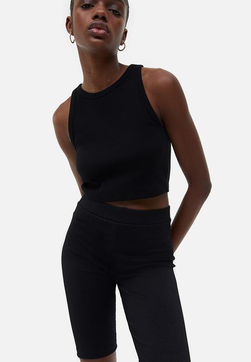 H&M - Ribbed biker shorts - black