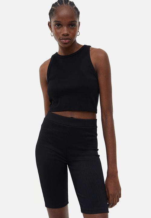 H&M - Ribbed biker shorts - black