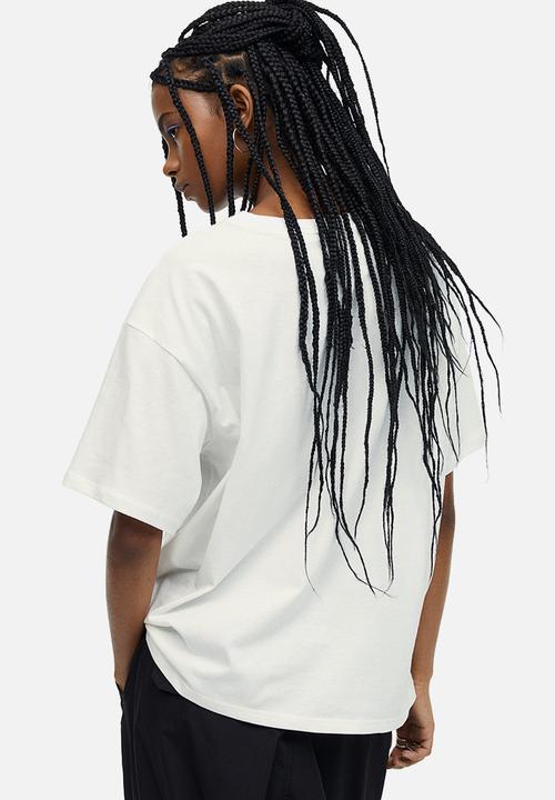 H&M - Oversized printed t-shirt - cream good vibes