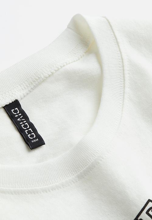 H&M - Oversized printed t-shirt - cream good vibes