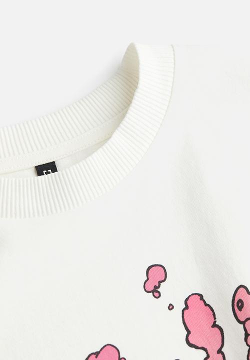 H&M - Oversized printed t-shirt - white bob marley