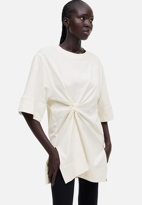 H&M - Oversized knot-detail top - white