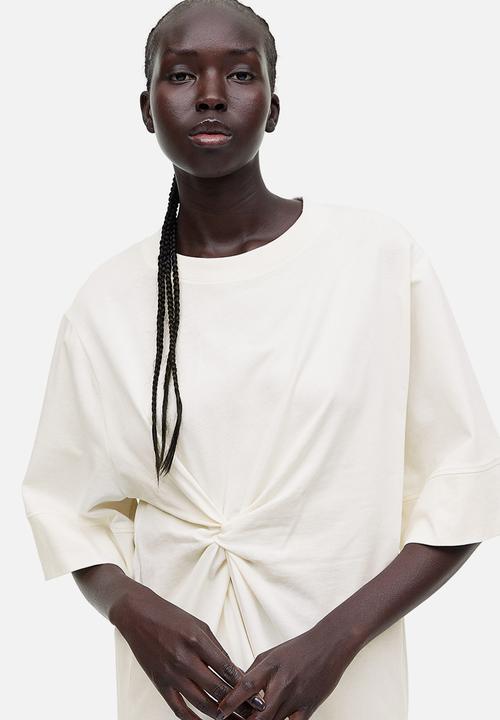 H&M - Oversized knot-detail top - white