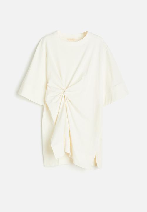 H&M - Oversized knot-detail top - white