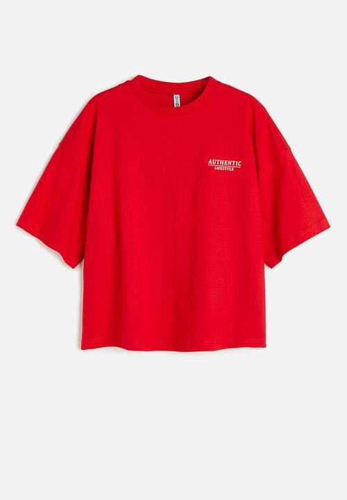 H&M - Oversized t-shirt - red authentic lifestyle
