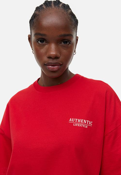 H&M - Oversized t-shirt - red authentic lifestyle