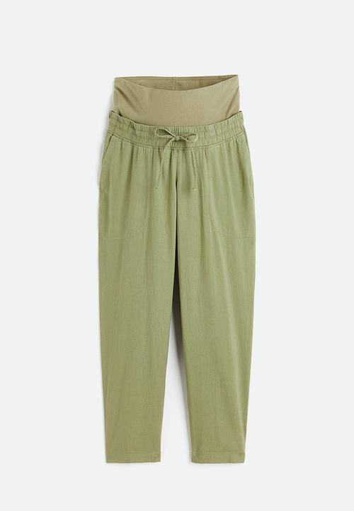 H&M - Mama linen-blend trousers - khaki green