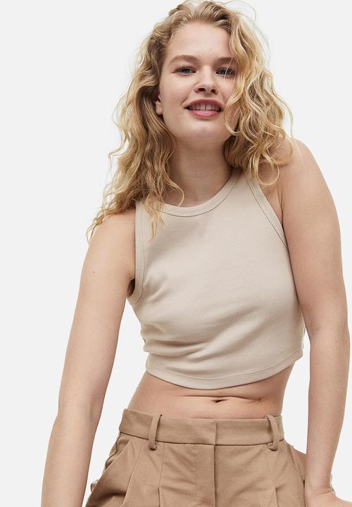 H&M - Cropped vest top - light beige