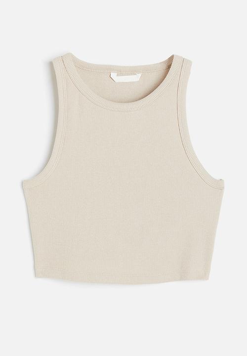 H&M - Cropped vest top - light beige