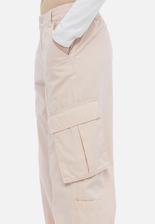 H&M - Canvas cargo trousers - light pink