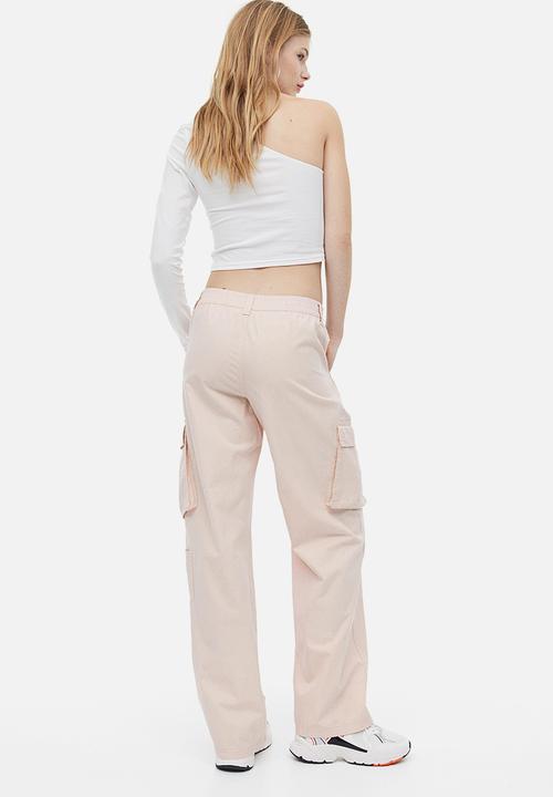 H&M - Canvas cargo trousers - light pink