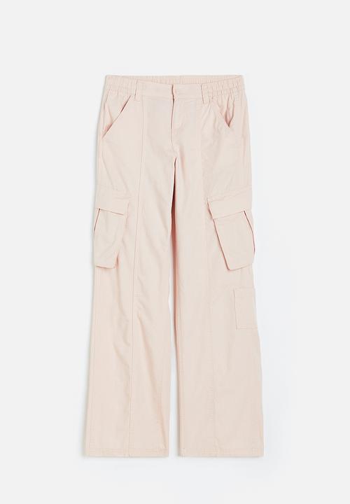 H&M - Canvas cargo trousers - light pink