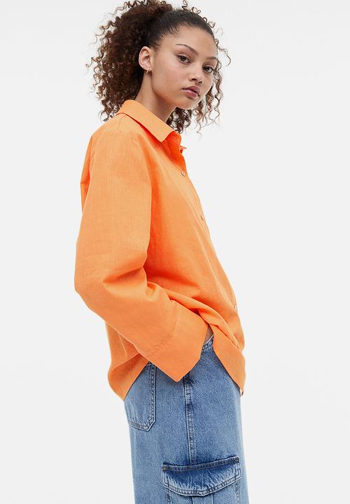 H&M - Linen-blend shirt - orange