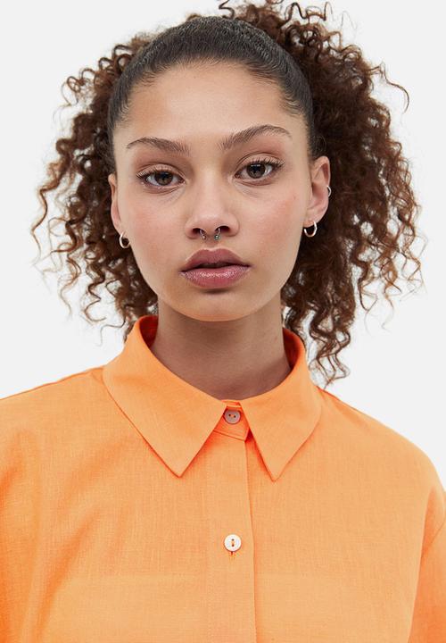 H&M - Linen-blend shirt - orange