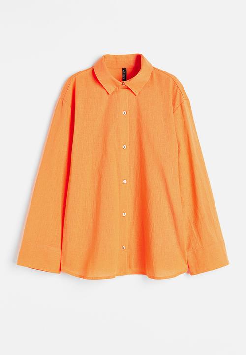 H&M - Linen-blend shirt - orange