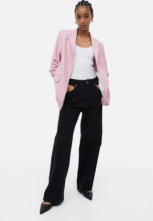 H&M - Gathered-sleeve jacket - light pink