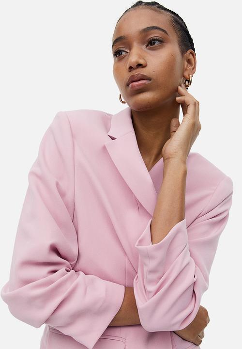 H&M - Gathered-sleeve jacket - light pink