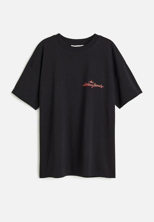 H&M - Oversized printed t-shirt - black the rolling stones