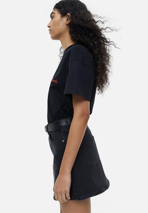 H&M - Oversized printed t-shirt - black the rolling stones