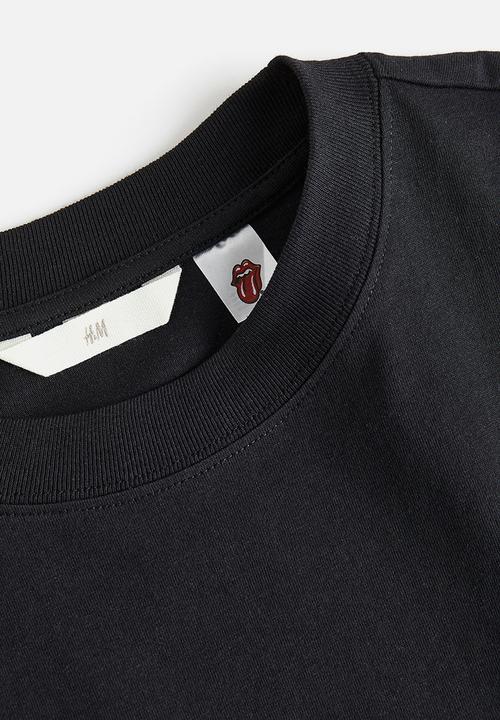 H&M - Oversized printed t-shirt - black the rolling stones