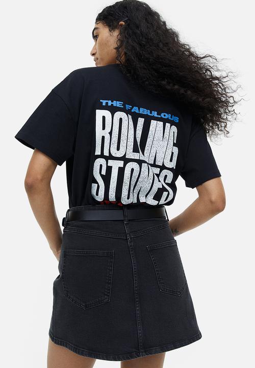 H&M - Oversized printed t-shirt - black the rolling stones
