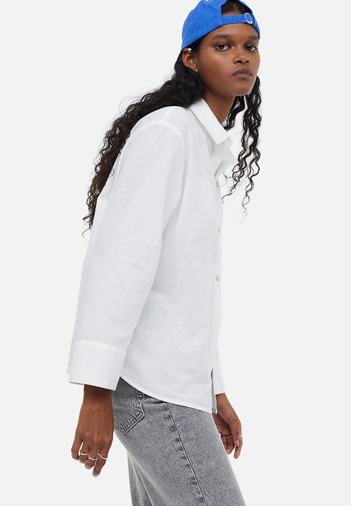 H&M - Linen-blend shirt - white