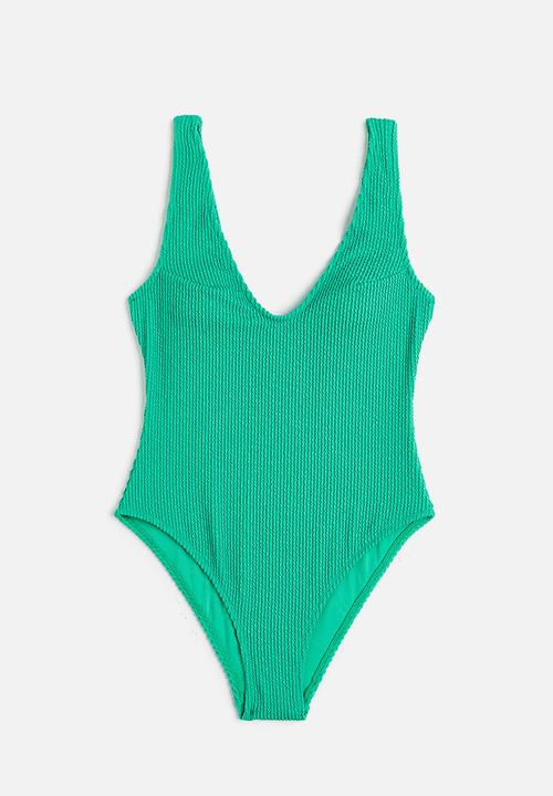 H&M - High-leg swimsuit - green