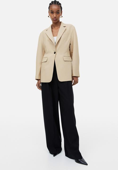 H&M - Single-breasted twill blazer - light beige