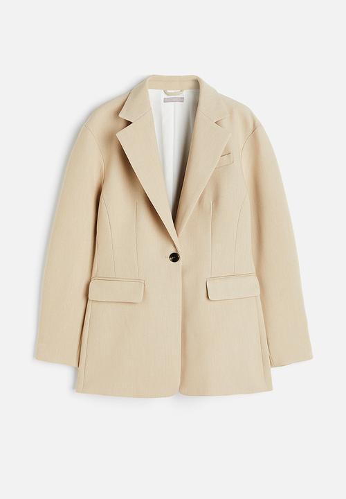 H&M - Single-breasted twill blazer - light beige