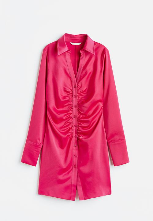 H&M - Draped crêpe dress - cerise