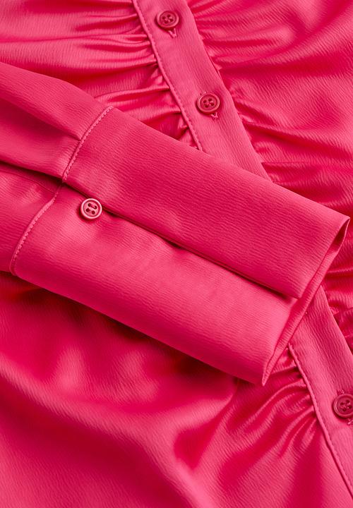 H&M - Draped crêpe dress - cerise