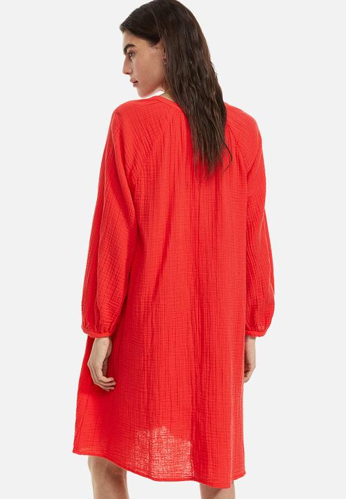 H&M - Double weave tunic dress - red