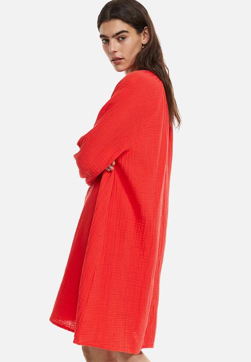 H&M - Double weave tunic dress - red