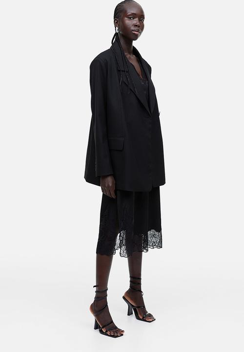 H&M - Single-breasted twill blazer - black