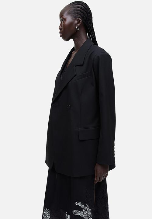 H&M - Single-breasted twill blazer - black