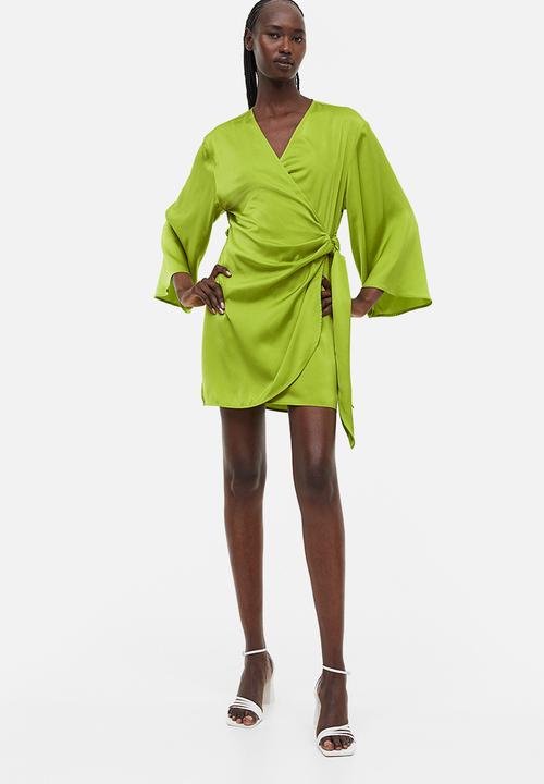 H&M - Satin wrap dress - green