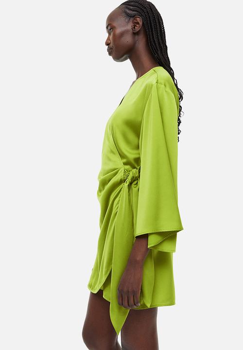 H&M - Satin wrap dress - green