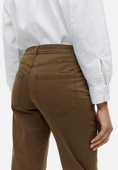 H&M - Twill utility trousers - dark khaki green