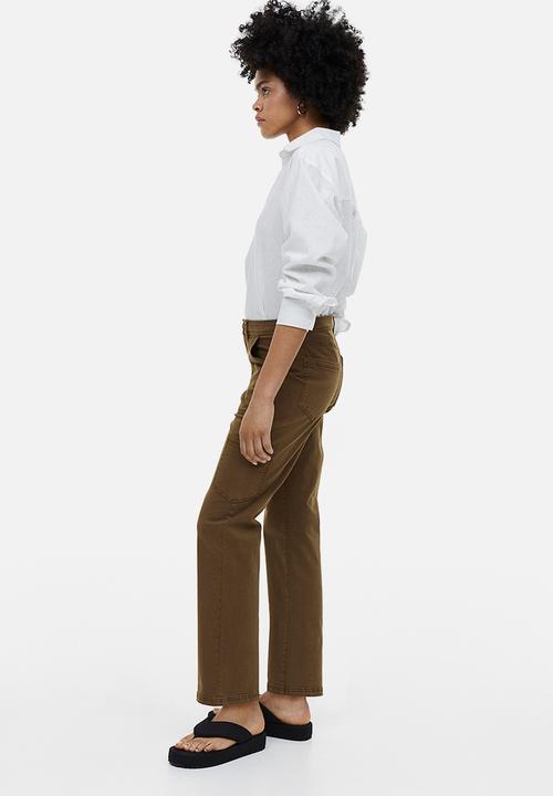 H&M - Twill utility trousers - dark khaki green