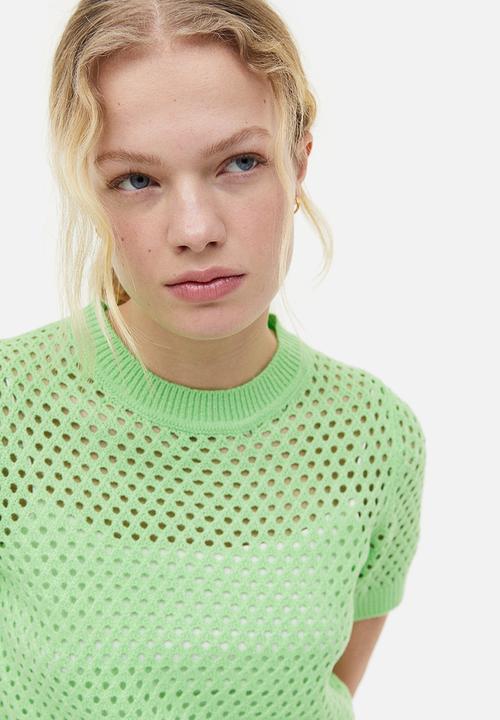 H&M - Hole-knit top - bright green 