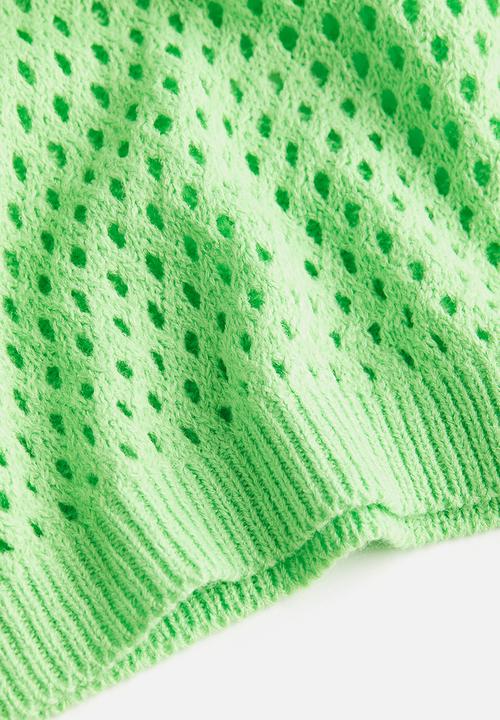 H&M - Hole-knit top - bright green 