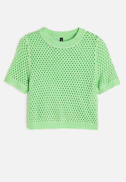 H&M - Hole-knit top - bright green 
