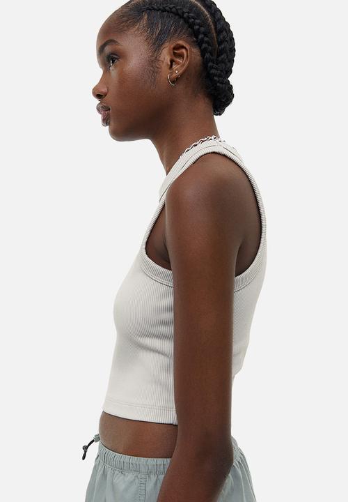 H&M - Cropped vest top - light greige