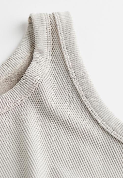 H&M - Cropped vest top - light greige