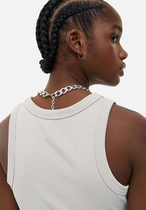 H&M - Cropped vest top - light greige