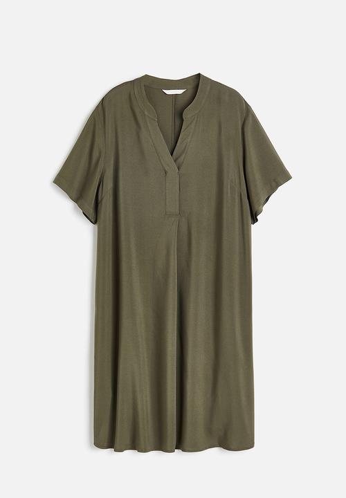 H&M - V-neck tunic - dark khaki green