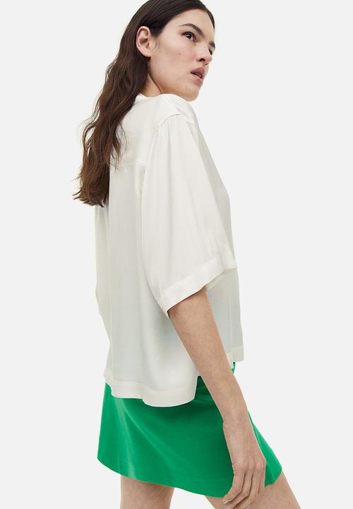 H&M - Boxy viscose blouse - white